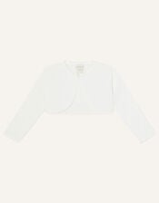 Baby Fluffy Collar Super-Soft Cardigan, Ivory (IVORY), large
