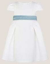 Baby Polly Cap Sleeve Bow Party Dress, Ivory (IVORY), large