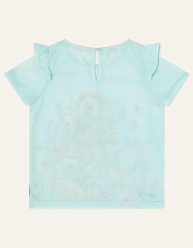 Dog Photo Floral T-Shirt, Blue (AQUA), large
