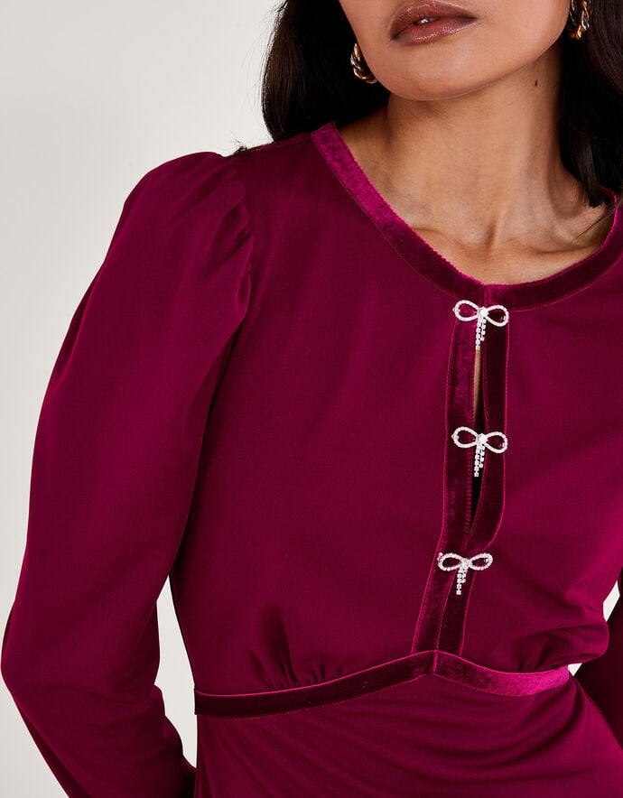 Charlotte Red Velvet Bow Dress main image 0