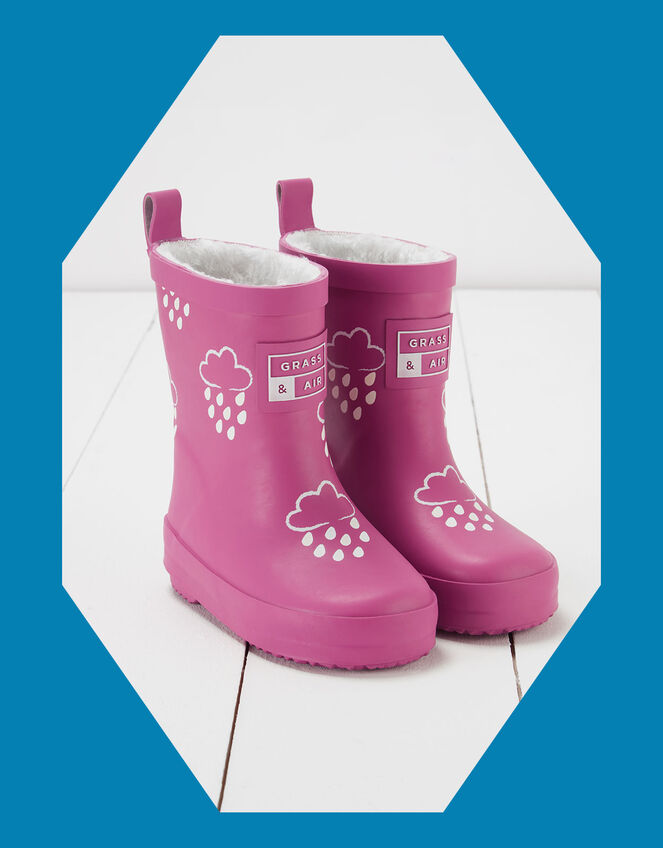Grass and Air Colour-Revealing Welliies, Pink (BRIGHT PINK), large