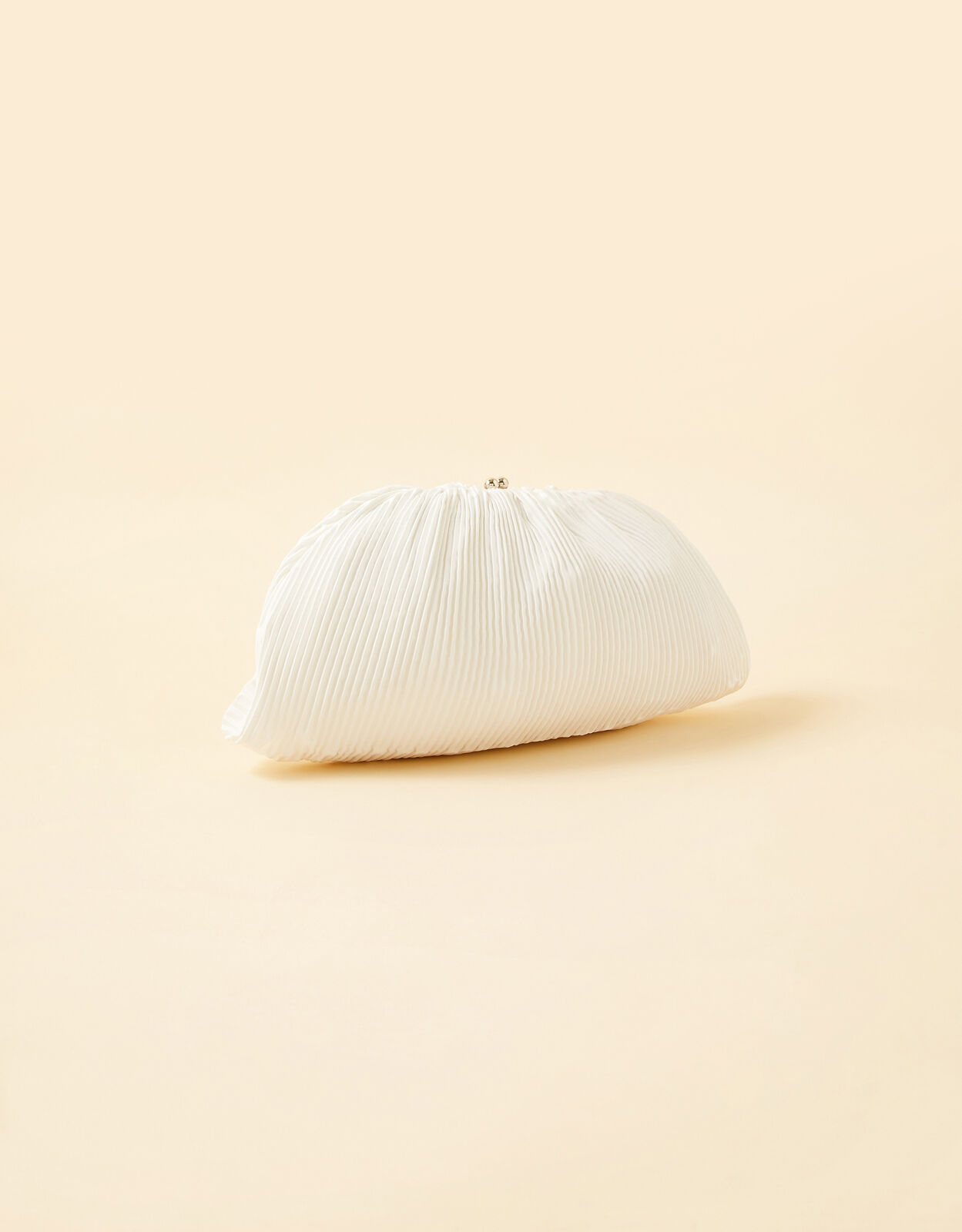 White ruched hot sale clutch bag
