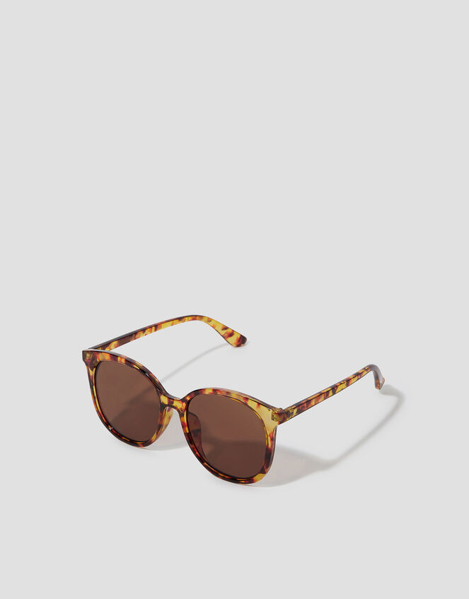 Tyler Preppy Round Sunglasses – Brown Tortoise Acetate Frame With Cable Temples & Brown Tinted Lenses
