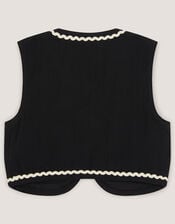 Floral Embroidered Waistcoat, Black (BLACK), large