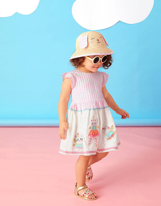 Baby Dancing Mice Stripe Bodice Dress, Pink (PINK), large