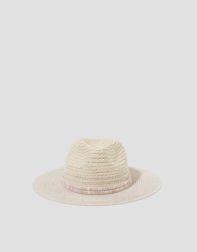 Nora Straw Fedora Hat, , large