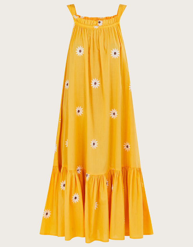 Sunflower Embroidered Halter Midi Dress, Yellow (YELLOW), large