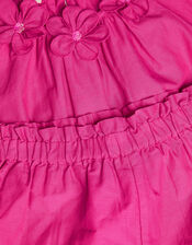 Embroidered Floral Top and Shorts Set, Pink (PINK), large