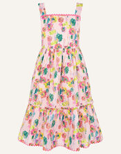 Painterly Floral Dress in Organic Cotton , Pink (PALE PINK), large