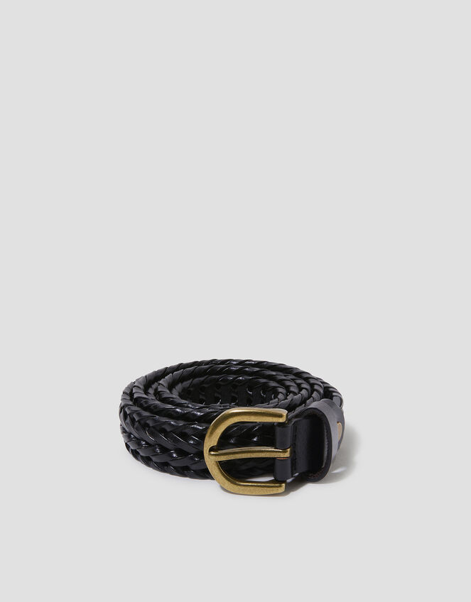 Plaited Leather Belt, , large