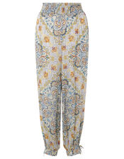 Mariam Printed Balloon Trousers, Blue (BLUE), large