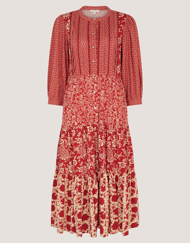 Palmer Floral Jersey Midi Dress Red