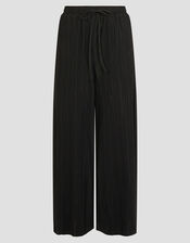 Paula Plisse Wide Leg Trousers, Black (BLACK), large
