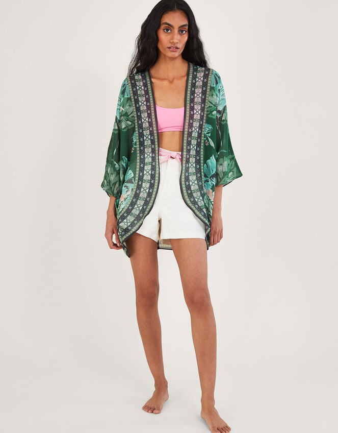 Palm Print Cover-Up in Recycled Polyester, , large