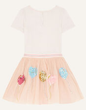 Sequin Balloon Disco Dress, Nude (NUDE), large