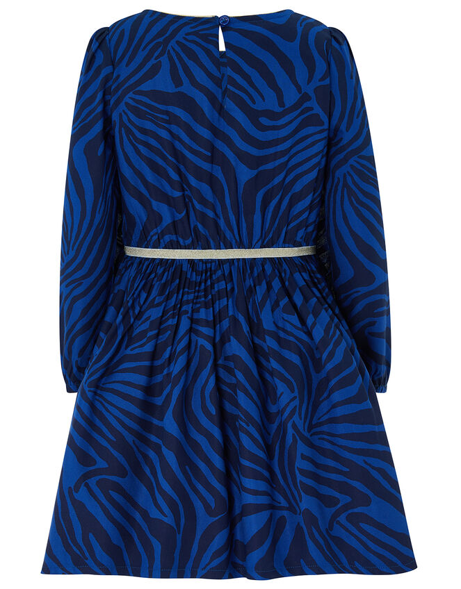 Christie Zebra Dress, Blue (BLUE), large