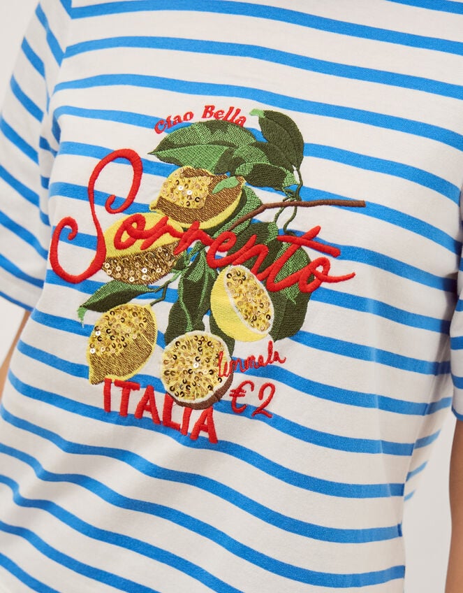 Lindy Sorrento Stripe T-Shirt, Blue (BLUE), large