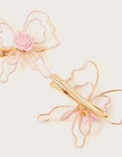 Wire Butterfly Hair Clips Set of Two, , large