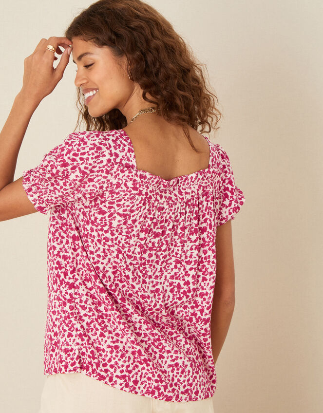 Sunita Printed Top in LENZING™ ECOVERO™, Red (RED), large