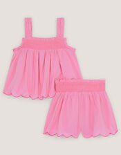 Floral Embroidered Cami Top & Shorts Set, Pink (PINK), large