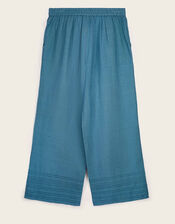 East Hetta Linen Tonal Embroidery Trousers, Blue (BLUE), large