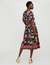 Rhonda Floral Midi Dress in LENZING™ ECOVERO™, Blue (NAVY), large