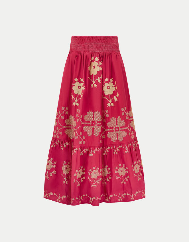 East Diya Embroidered Maxi Skirt, Pink (PINK), large