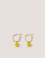 Lemon Charm Hoop Earrings, , large