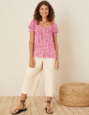 Sunita Printed Top in LENZING™ ECOVERO™, Red (RED), large