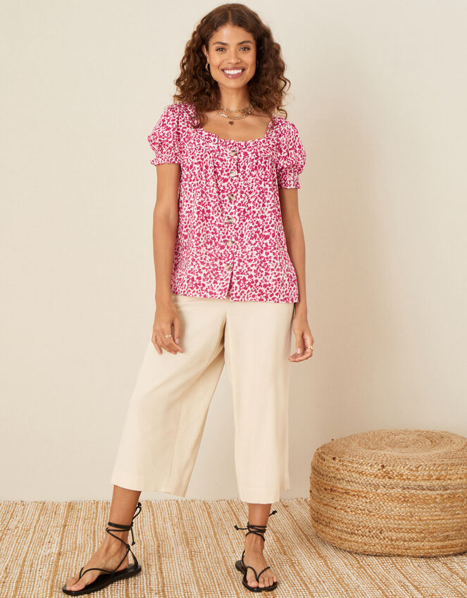 Sunita Printed Top in LENZING™ ECOVERO™, Red (RED), large