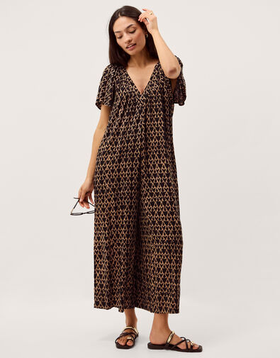 Arti Print Wide Leg Jumpsuit, Black (BLACK), large