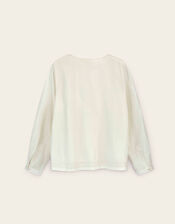 East Romana Hand-Chikankari Embroidered Top, White (WHITE), large