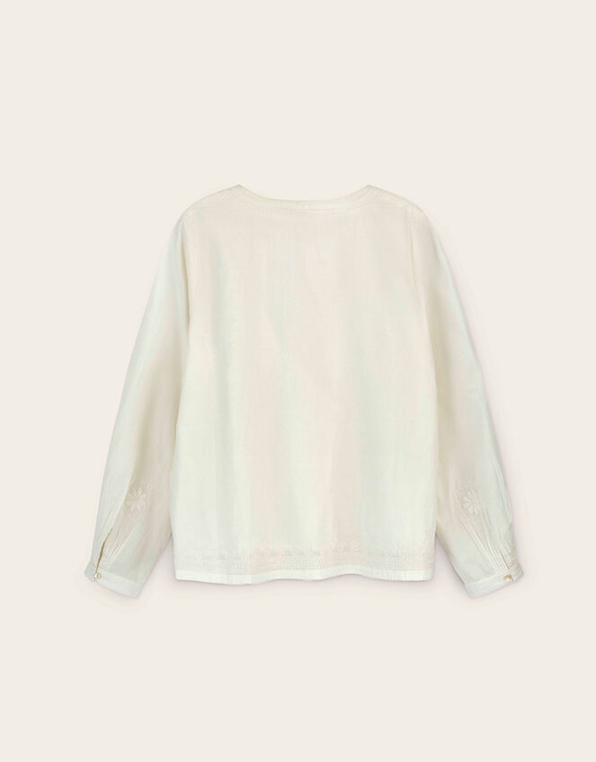 East Romana Hand-Chikankari Embroidered Top, White (WHITE), large