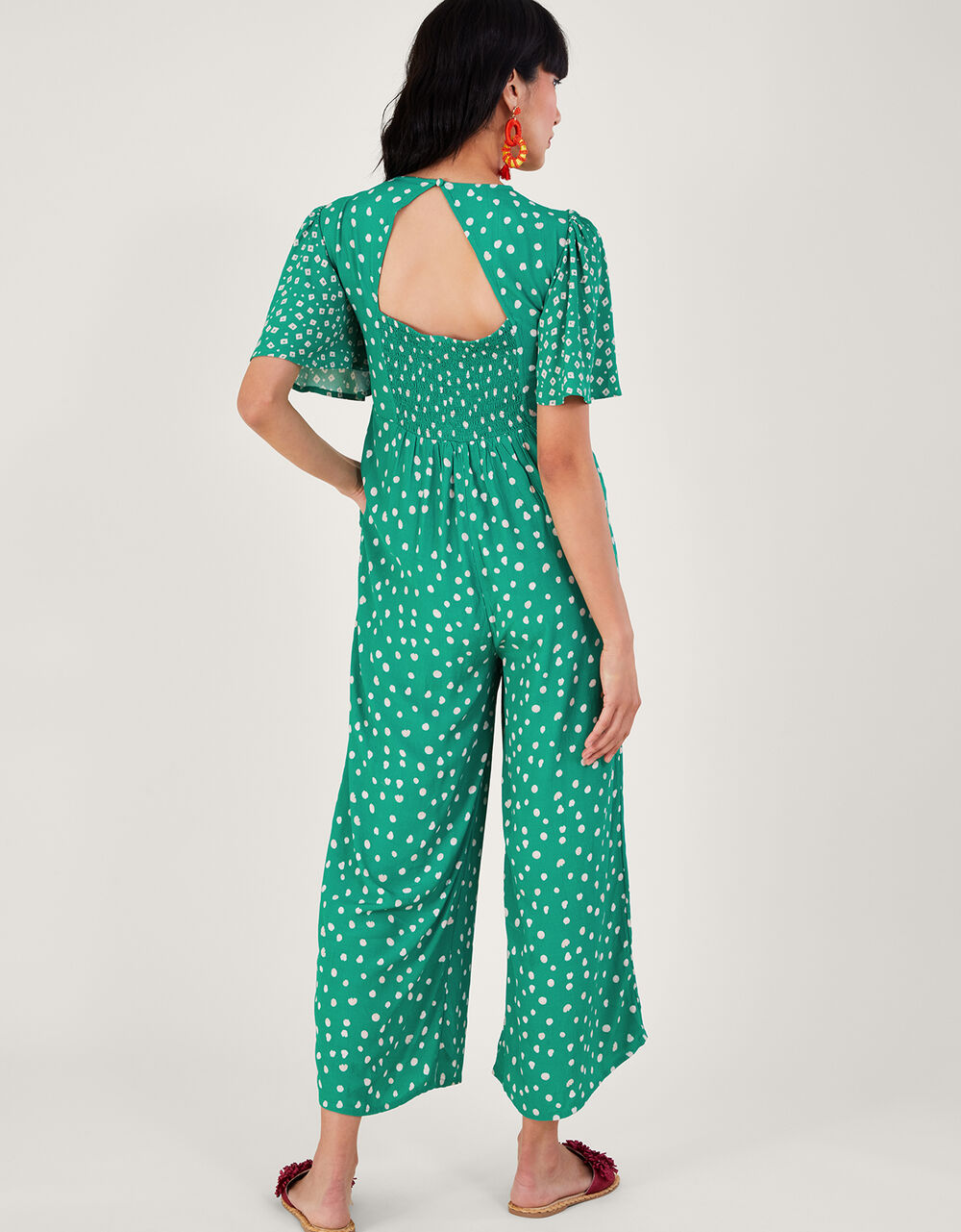 Rori Embroidered Jumpsuit in Sustainable Viscose Green Jumpsuits
