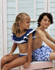 Sunuva Ric Rac Bikini Set, Blue (NAVY), large
