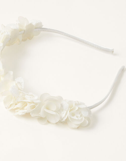 Lacey Pom Flower Headband, , large