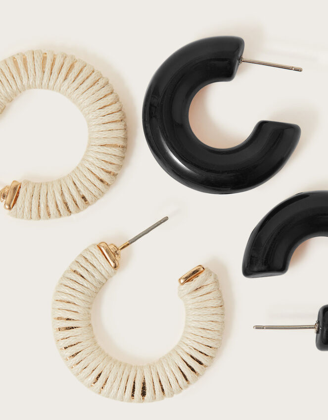 Resin Textured Hoop Earrings Twinset, , large