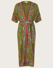 Embroidered Kimono in LENZING™ ECOVERO™, Green (GREEN), large