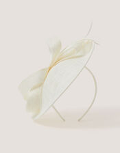 Lynelle Bow Disc Fascinator, Ivory (IVORY), large