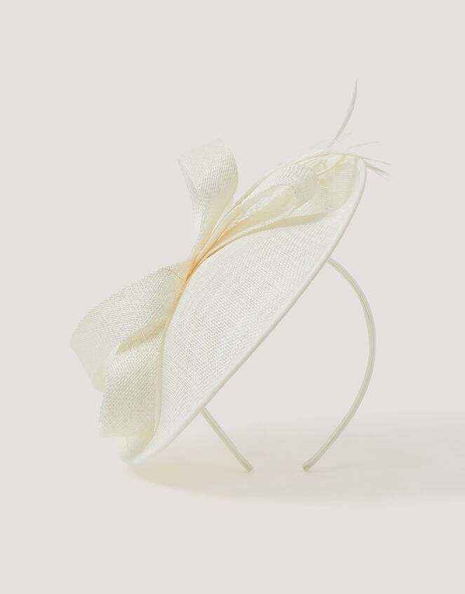 Lynelle Bow Disc Fascinator, Ivory (IVORY), large
