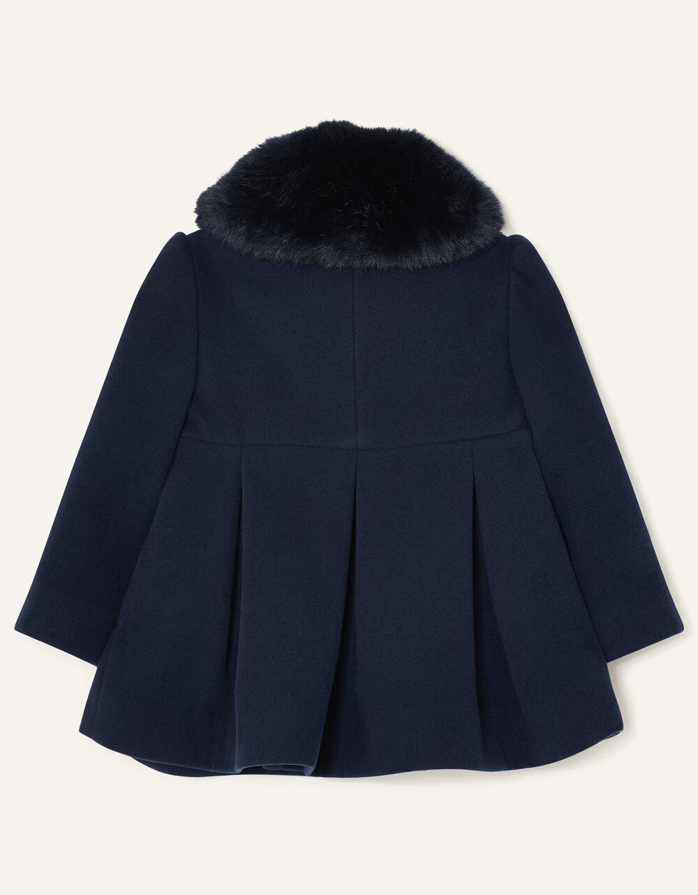 Baby Velvet Bow Swing Coat Blue Baby Girl Coats & Jackets Monsoon UK.