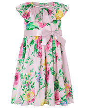 Baby Wallflower Satin Dress, Pink (PINK), large
