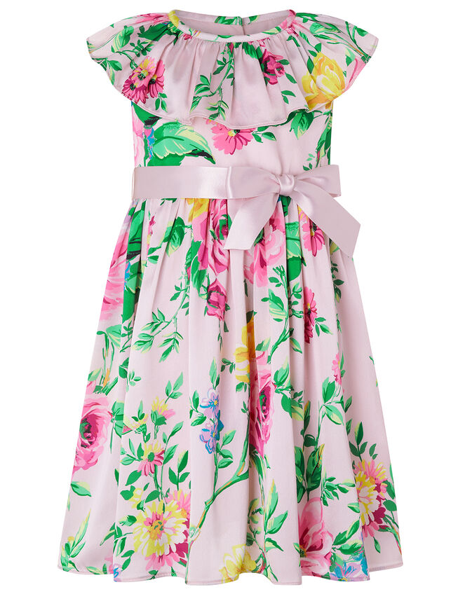 Baby Wallflower Satin Dress, Pink (PINK), large