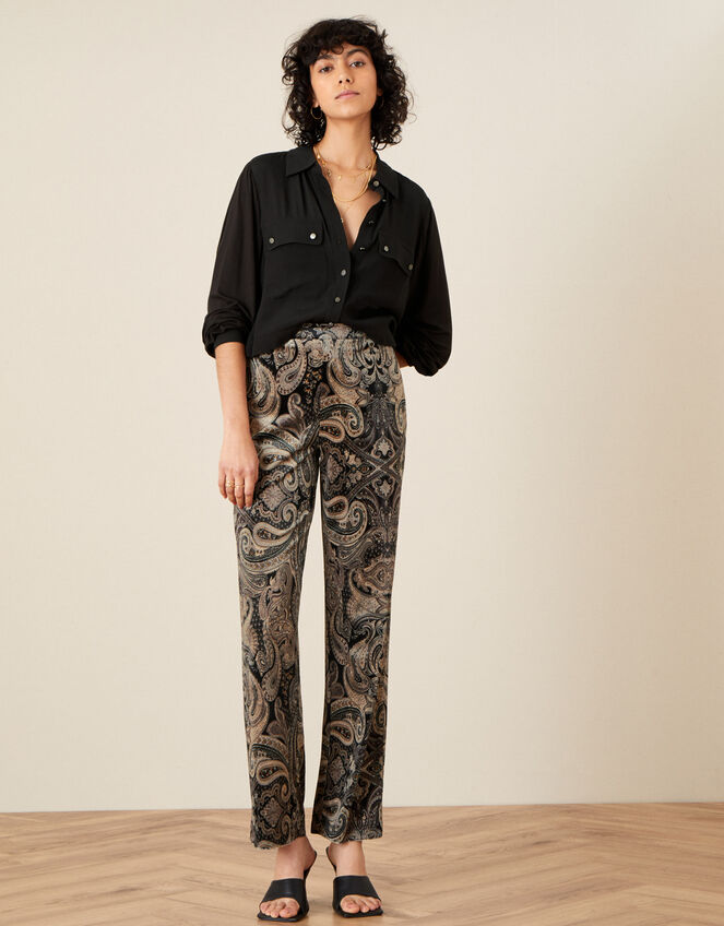 Verity Velvet Trousers , Brown (CHOCOLATE), large