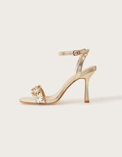 Metallic Flower Sandals, Gold (GOLD), large