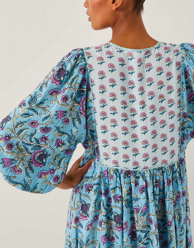 Aine Floral Print Mini Dress, Blue (BLUE), large