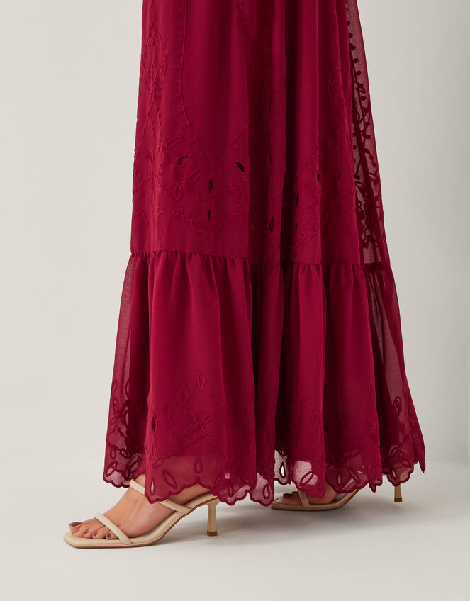 Clare Cutwork Maxi Dress & Scarf, Orange (RUST), large