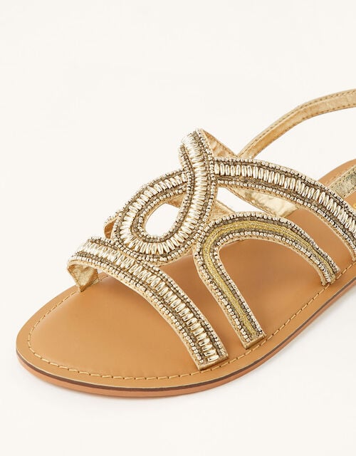 Beaded Sandals, Gold (GOLD), large