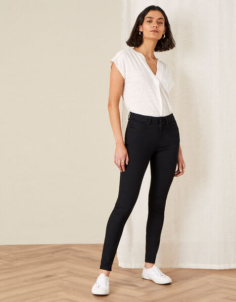 Nadine Regular Length Jeans with Organic Cotton Black, Black (BLACK), large