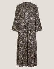 Harriet Floral Embellished Midi Dress, Black (BLACK), large